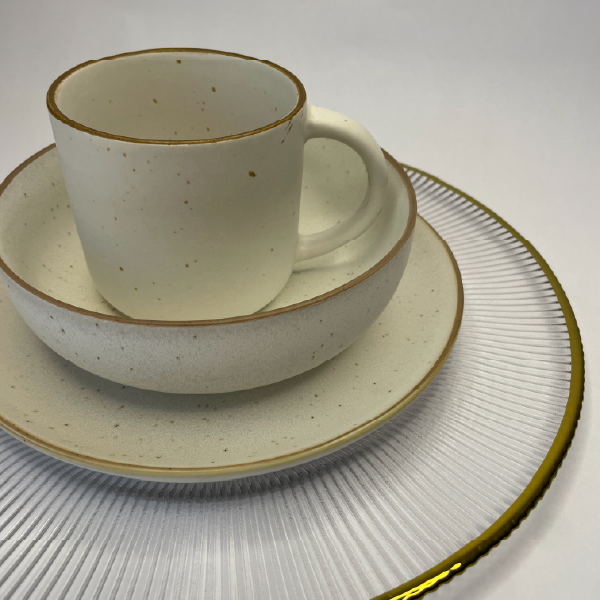 Set de Vajilla de Cerámica Beige Trigal para 4 Personas | Elegancia Natural y Atemporal